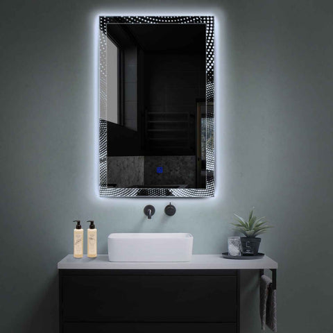 Oglinda LED Verticala, Touch LED, Dimare, LED 6000K Rece - Gama Simetria Model 8
