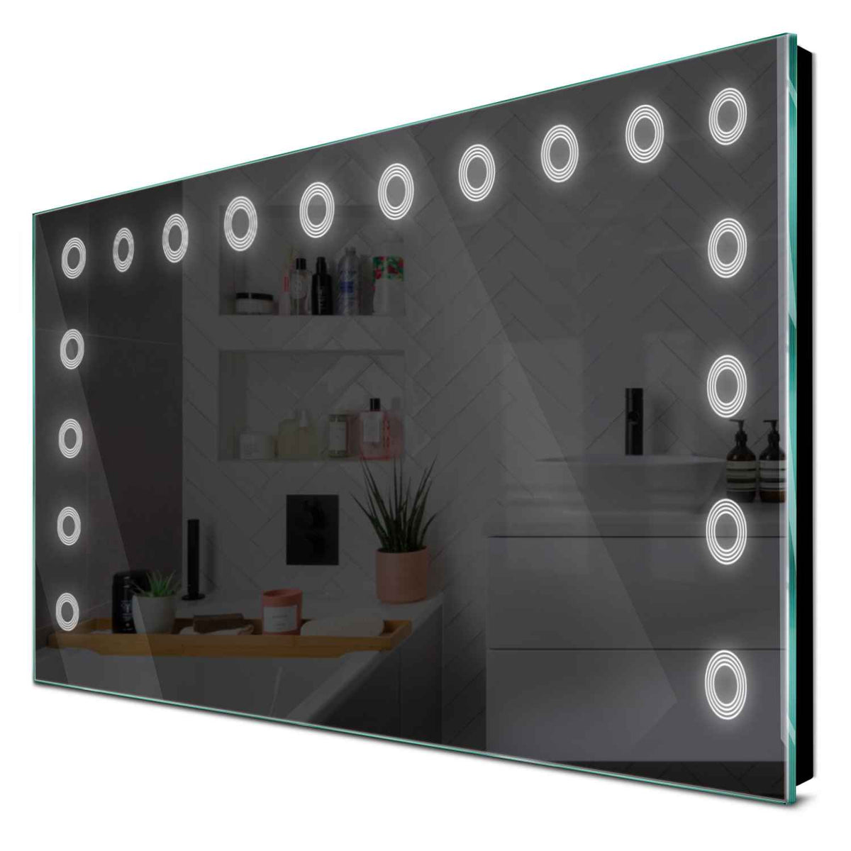 Oglinda LED orizontala cu lumina LED rece Gama Minimal Model 4 fara butoane - Reyze
