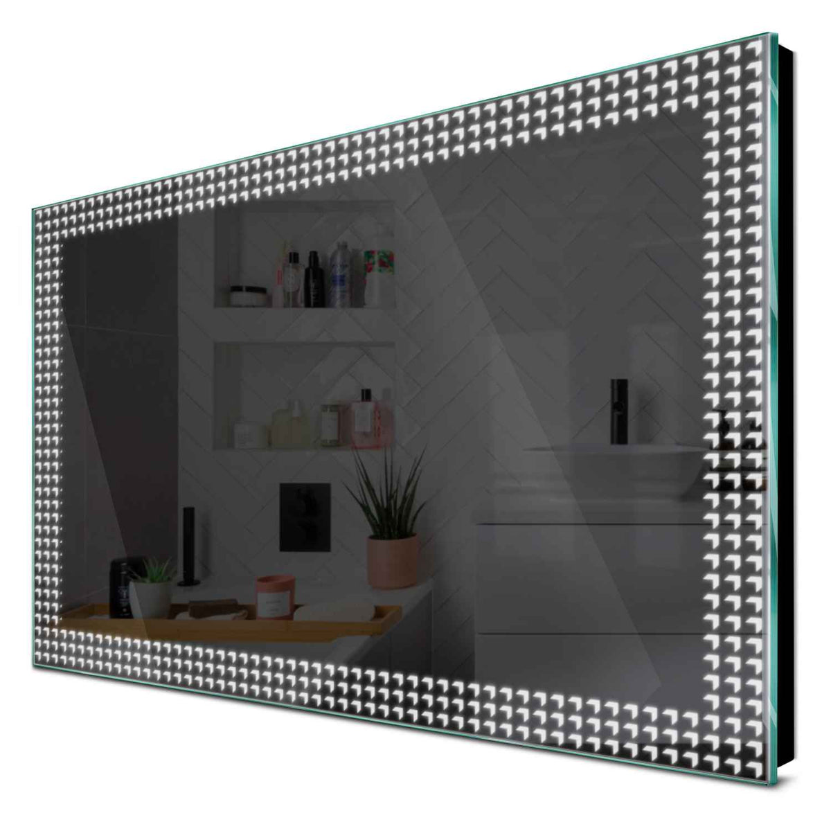 Oglinda LED orizontala cu lumina LED rece Gama Official Model 6 fara butoane - Reyze