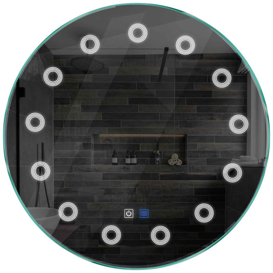 Oglinda LED rotunda cu lumina LED rece Gama Minimal Model 4 cu butoane touch si dezaburire - Reyze