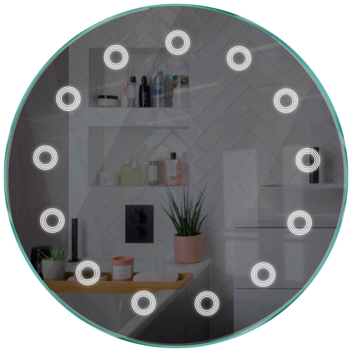 Oglinda LED rotunda cu lumina LED rece Gama Minimal Model 4 fara butoane - Reyze