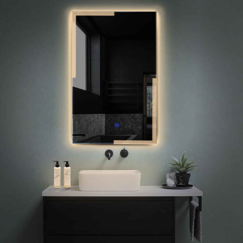 Oglinda LED Verticala, Touch LED, Dimare, LED 3000K Cald - Gama Edge Model 2