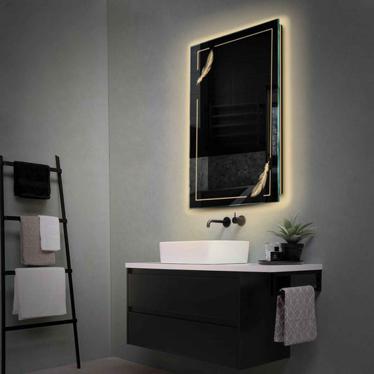 Oglinda LED Verticala, Fara functii, LED 3000K Cald - Gama Good Vibes Model 2