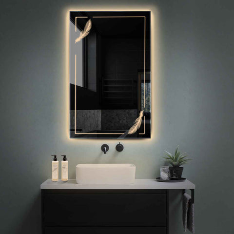 Oglinda LED Verticala, Fara functii, LED 3000K Cald - Gama Good Vibes Model 2