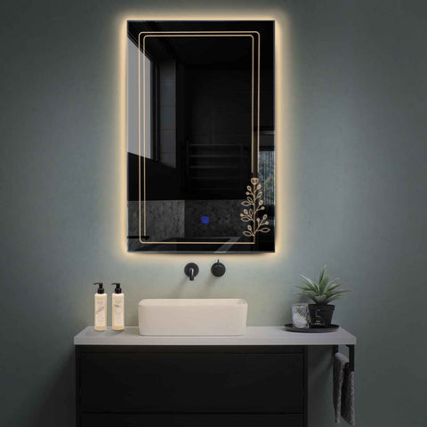 Oglinda LED Verticala, Touch LED, Dimare, LED 3000K Cald - Gama Good Vibes Model 3