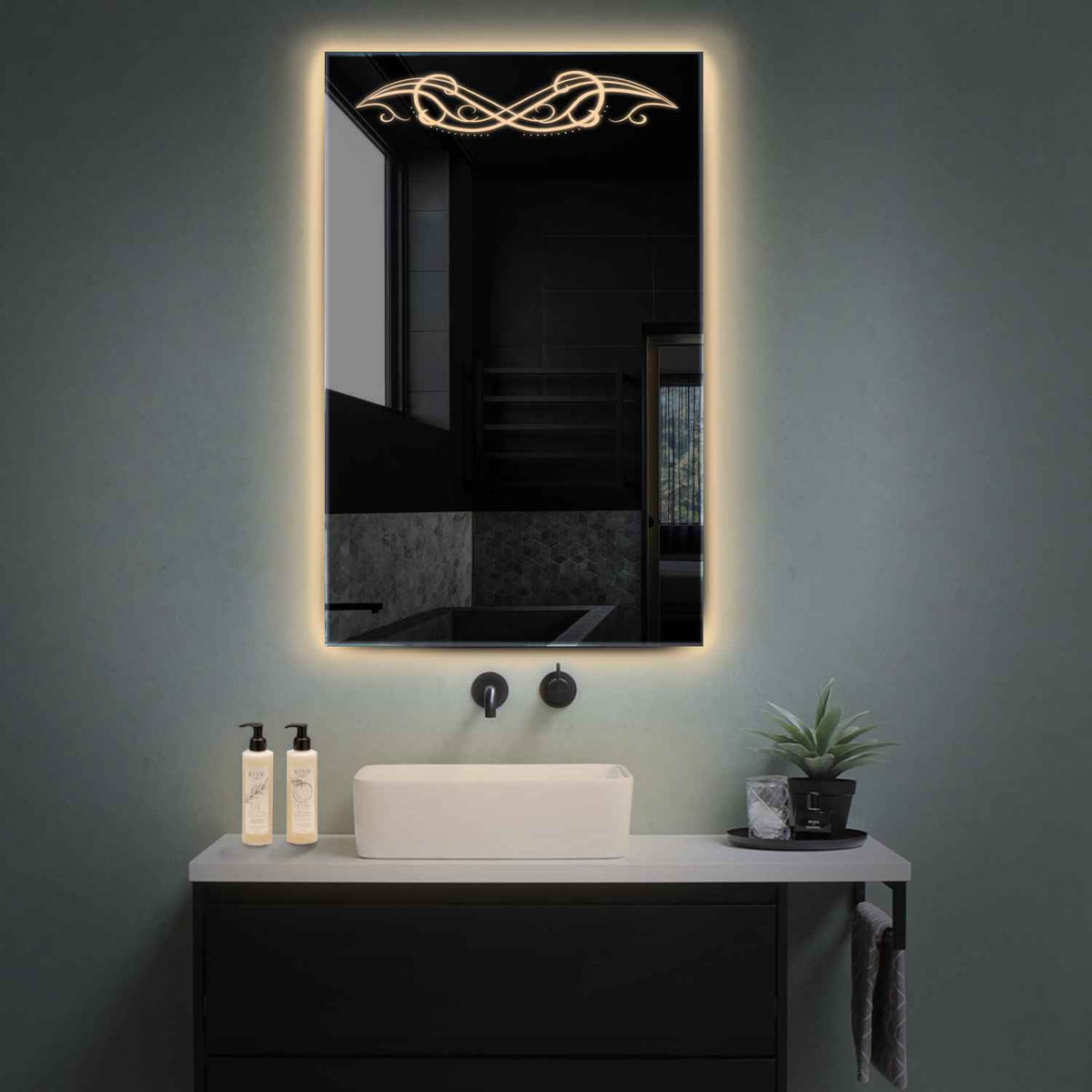 Oglinda LED Verticala, Fara functii, LED 3000K Cald - Gama Good Vibes Model 6