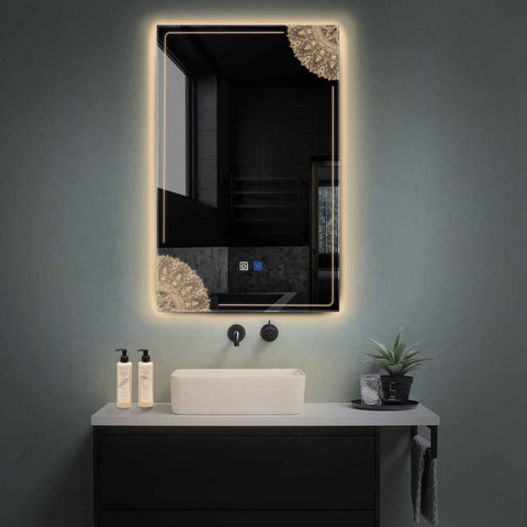Oglinda LED Verticala, Touch LED, Dimare, Dezaburire, LED 3000K Cald - Gama Good Vibes Model 7