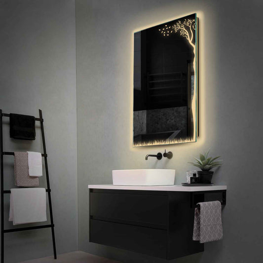 Oglinda LED Verticala, Fara functii, LED 3000K Cald - Gama Good Vibes Model 8