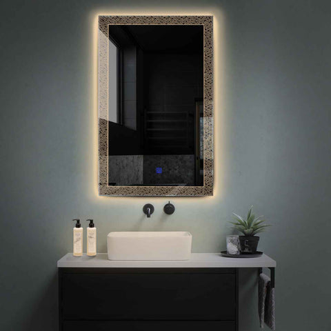 Oglinda LED Verticala, Touch LED, Dimare, LED 3000K Cald - Gama Simetria Model 5