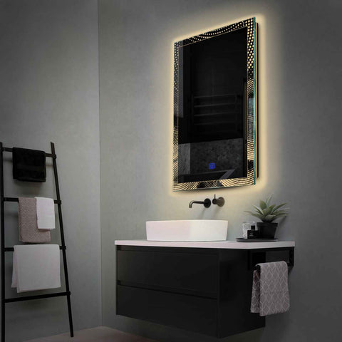 Oglinda LED Verticala, Touch LED, Dimare, LED 3000K Cald - Gama Simetria Model 8