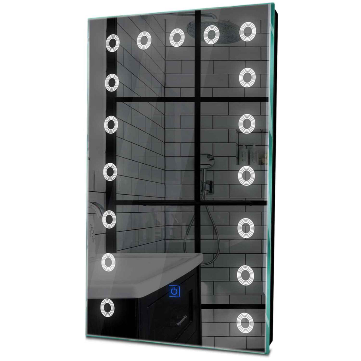 Oglinda LED verticala cu lumina LED rece Gama Minimal Model 4 cu buton touch - Reyze