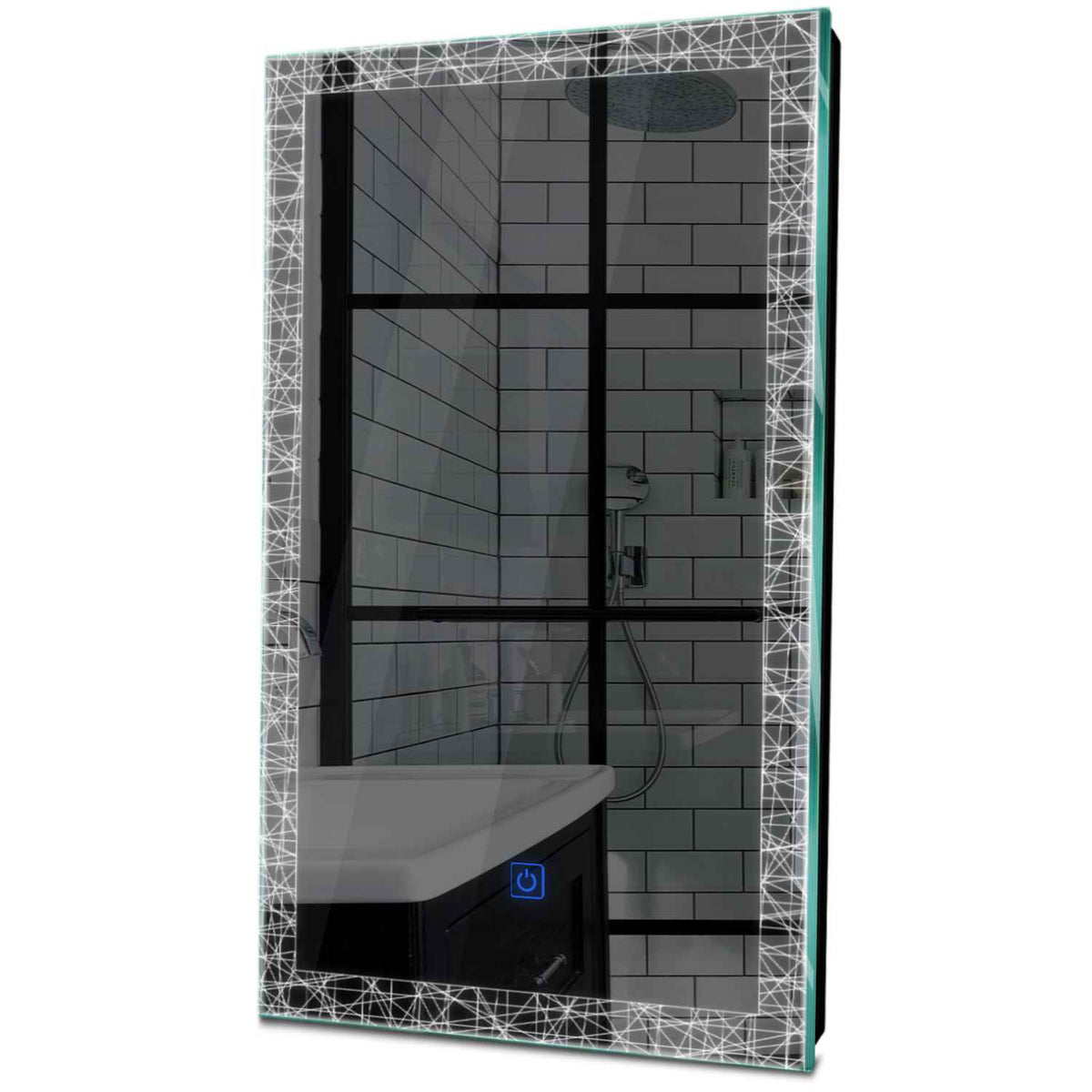 Oglinda LED verticala cu lumina LED rece Gama Simetria Model 1 cu buton touch - Reyze
