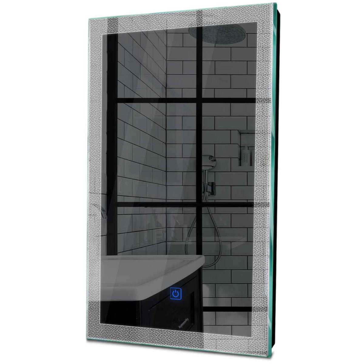Oglinda LED verticala cu lumina LED rece Gama Simetria Model 4 cu buton touch - Reyze