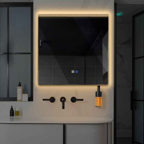 Oglinda LED Patrata, Touch LED, Dimare, Dezaburire, LED 3000K Cald - Gama Edge Model 5