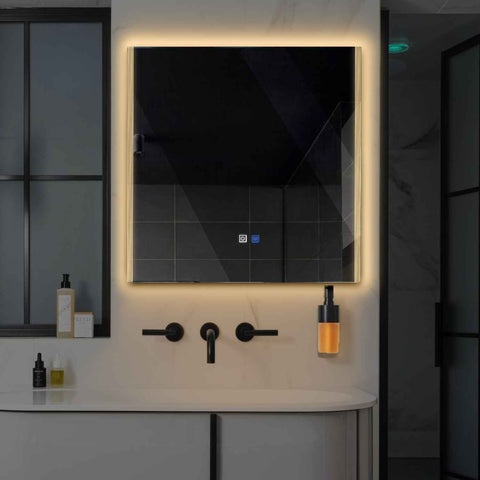 Oglinda LED Patrata, Touch LED, Dimare, Dezaburire, LED 3000K Cald - Gama Edge Model 7