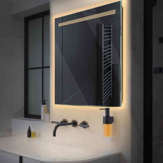 Oglinda LED Patrata, Fara functii, LED 3000K Cald - Gama Minimal Model 5