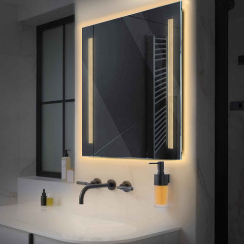 Oglinda LED Patrata, Fara functii, LED 3000K Cald - Gama Minimal Model 7