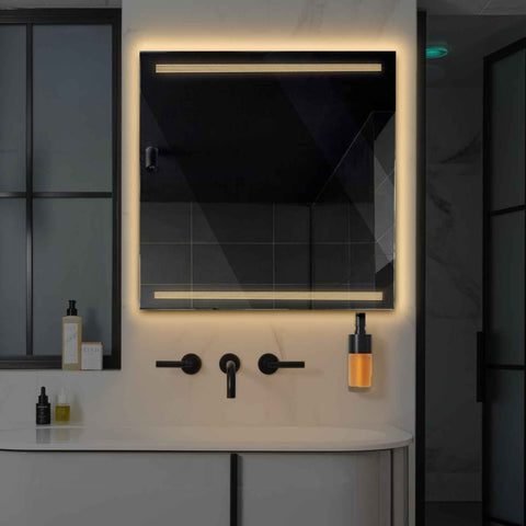 Oglinda LED Patrata, Fara functii, LED 3000K Cald - Gama Minimal Model 8