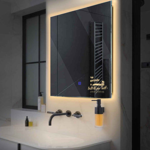 Oglinda LED Patrata, Touch LED, Dimare, LED 3000K Cald - Gama Motivated Model 3