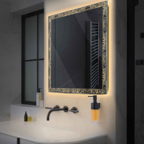 Oglinda LED Patrata, Fara functii, LED 3000K Cald - Gama Official Model 8