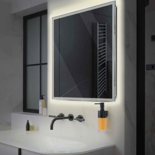 Oglinda LED Patrata, Fara functii, LED 4000K Neutru - Gama Edge Model 1