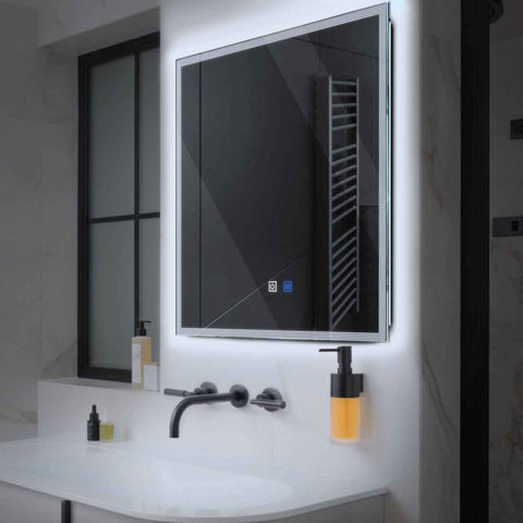 Oglinda LED Patrata, Touch LED, Dimare, Dezaburire, LED 6000K Rece - Gama Edge Model 1