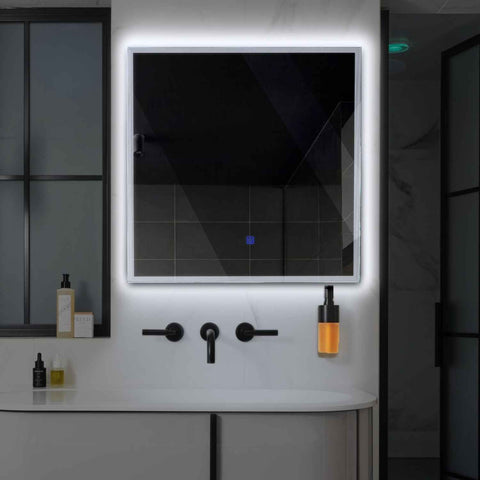 Oglinda LED Patrata, Touch LED, Dimare, LED 6000K Rece - Gama Edge Model 1