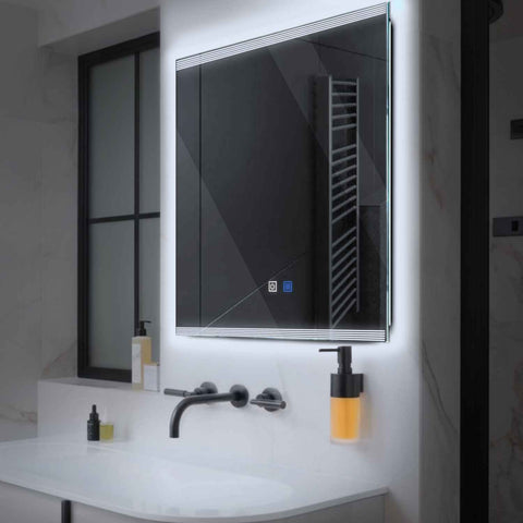 Oglinda LED Patrata, Touch LED, Dimare, Dezaburire, LED 6000K Rece - Gama Edge Model 8