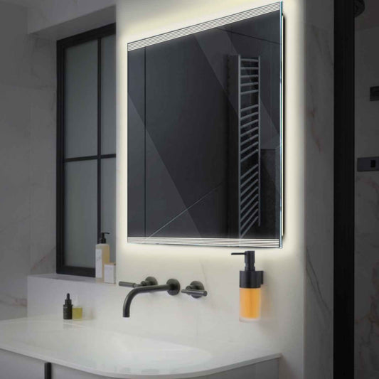 Oglinda LED Patrata, Fara functii, LED 4000K Neutru - Gama Edge Model 8