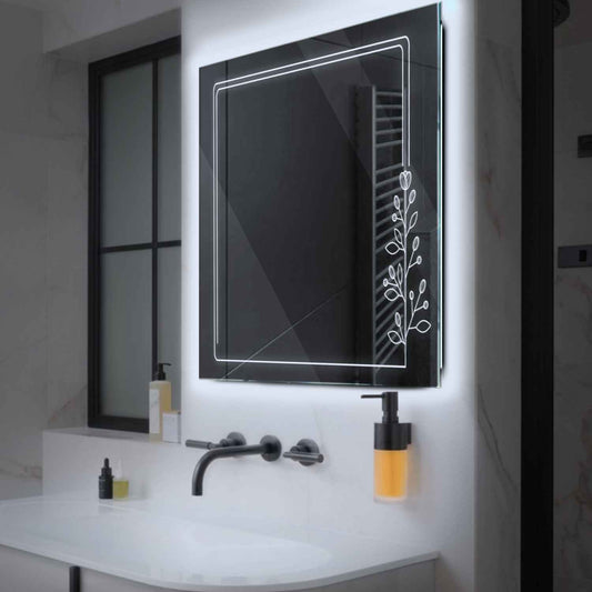 Oglinda LED Patrata, Fara functii, LED 6000K Rece - Gama Good Vibes Model 3
