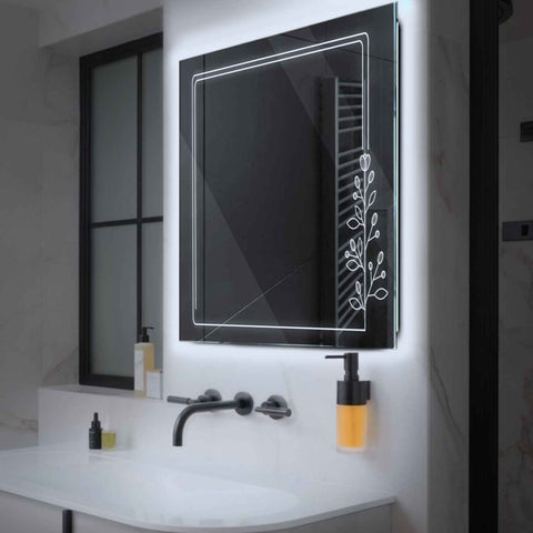 Oglinda LED Patrata, Fara functii, LED 6000K Rece - Gama Good Vibes Model 3