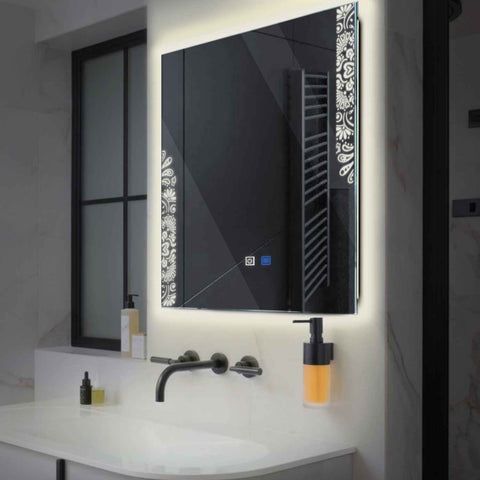 Oglinda LED Patrata, Touch LED, Dimare, Dezaburire, LED 4000K Neutru - Gama Good Vibes Model 4