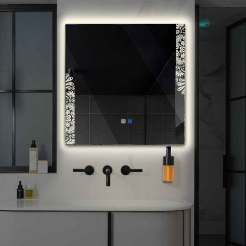 Oglinda LED Patrata, Touch LED, Dimare, Dezaburire, LED 4000K Neutru - Gama Good Vibes Model 4