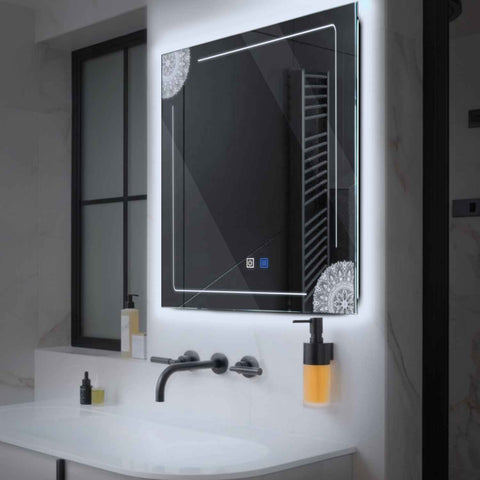 Oglinda LED Patrata, Touch LED, Dimare, Dezaburire, LED 6000K Rece - Gama Good Vibes Model 7