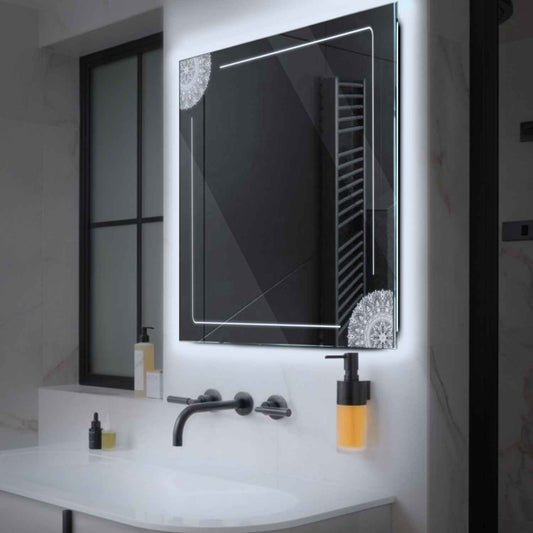 Oglinda LED Patrata, Fara functii, LED 6000K Rece - Gama Good Vibes Model 7