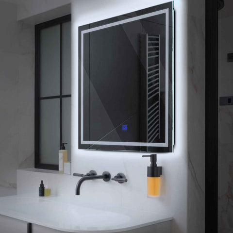 Oglinda LED Patrata, Touch LED, Dimare, LED 6000K Rece - Gama Minimal Model 1