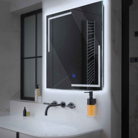 Oglinda LED Patrata, Touch LED, Dimare, LED 6000K Rece - Gama Minimal Model 2