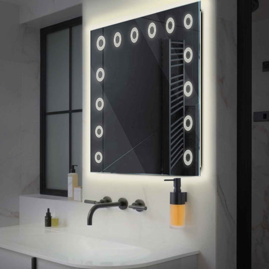Oglinda LED Patrata, Fara functii, LED 4000K Neutru - Gama Minimal Model 4