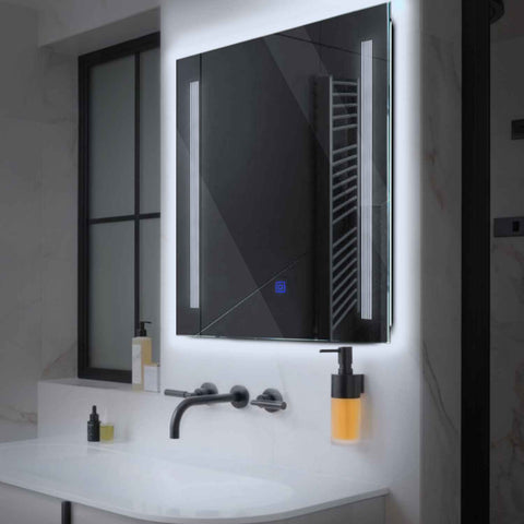 Oglinda LED Patrata, Touch LED, Dimare, LED 6000K Rece - Gama Minimal Model 7