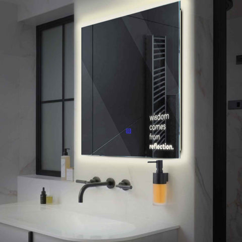 Oglinda LED Patrata, Touch LED, Dimare, LED 4000K Neutru - Gama Motivated Model 1
