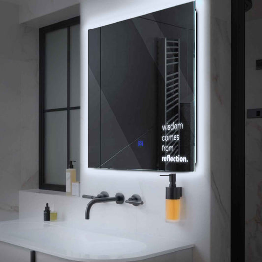 Oglinda LED Patrata, Touch LED, Dimare, LED 6000K Rece - Gama Motivated Model 1