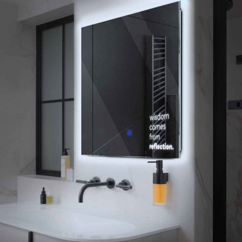 Oglinda LED Patrata, Touch LED, Dimare, LED 6000K Rece - Gama Motivated Model 1