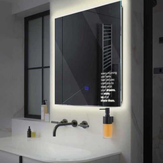 Oglinda LED Patrata, Touch LED, Dimare, LED 4000K Neutru - Gama Motivated Model 2