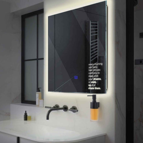 Oglinda LED Patrata, Touch LED, Dimare, LED 4000K Neutru - Gama Motivated Model 2