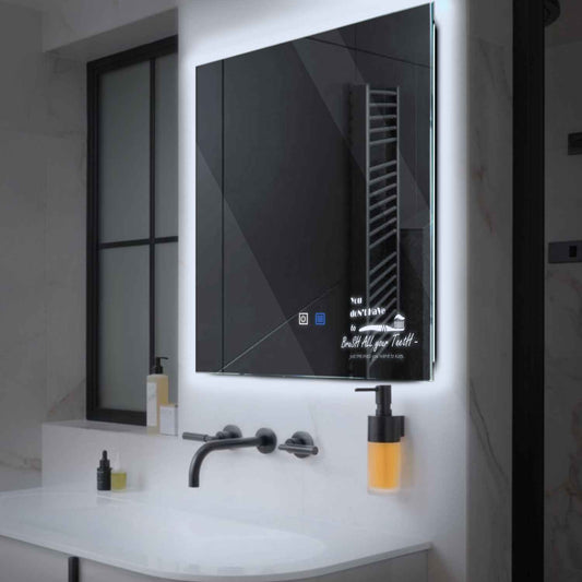 Oglinda LED Patrata, Touch LED, Dimare, Dezaburire, LED 6000K Rece - Gama Motivated Model 3