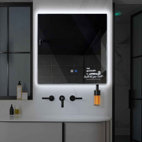 Oglinda LED Patrata, Touch LED, Dimare, Dezaburire, LED 6000K Rece - Gama Motivated Model 3