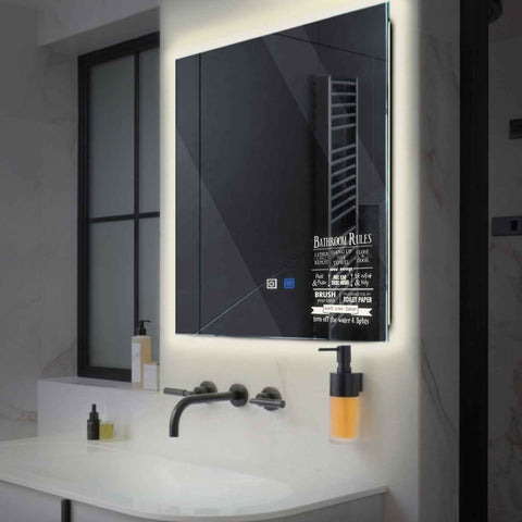 Oglinda LED Patrata, Touch LED, Dimare, Dezaburire, LED 4000K Neutru - Gama Motivated Model 5
