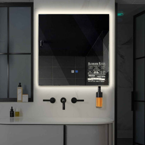 Oglinda LED Patrata, Touch LED, Dimare, Dezaburire, LED 4000K Neutru - Gama Motivated Model 5