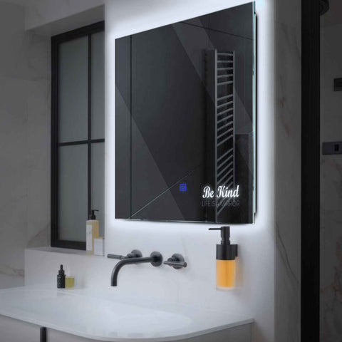 Oglinda LED Patrata, Touch LED, Dimare, LED 6000K Rece - Gama Motivated Model 6
