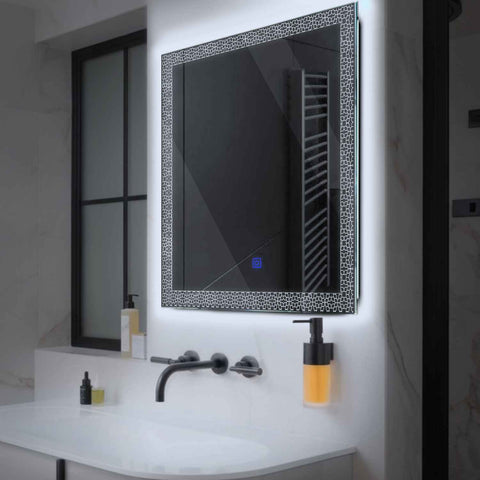 Oglinda LED Patrata, Touch LED, Dimare, LED 6000K Rece - Gama Official Model 1